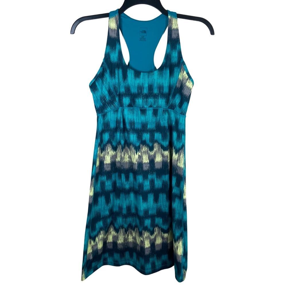 The North Face Dress Women's Small‎ Blue Yellow Cypress Flamenco Ikat Racerback